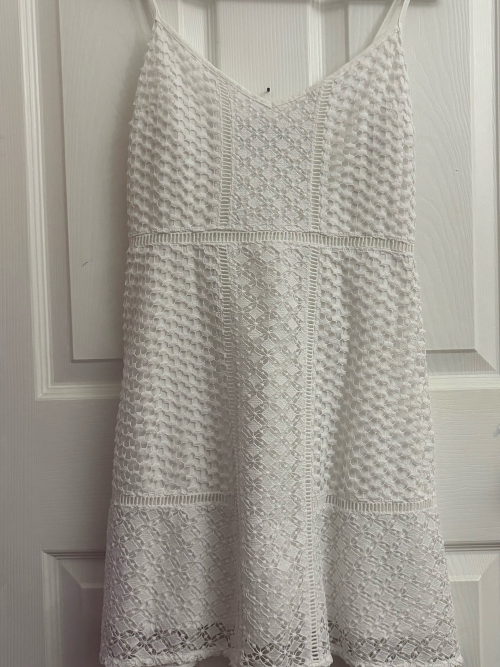 Abercrombie & Fitch White Crochet A-Line Skirt